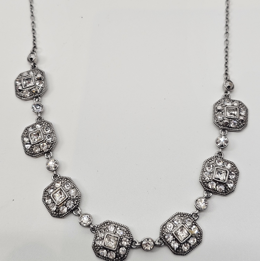 Liz & Co. Silver Necklace With Crystal Details